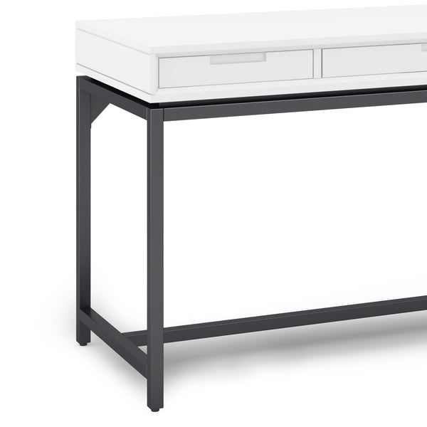 English Elm Banting Mid Century Desk - Stylish White Workspace With Storage, Modern Industrial Design & Durability B136P158460