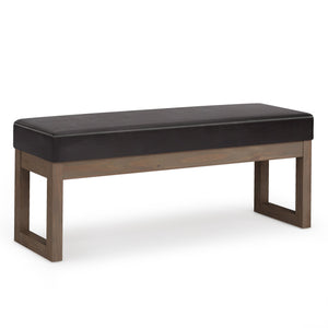 English Elm Milltown Large Ottoman Bench In Tanners Brown - Versatile Seating For Modern Living Spaces & Decor B136P159081