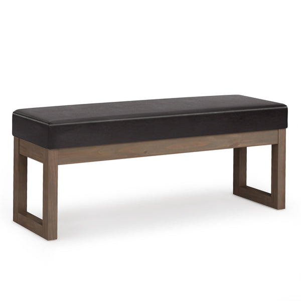 English Elm Milltown Large Ottoman Bench In Tanners Brown - Versatile Seating For Modern Living Spaces & Decor B136P159081