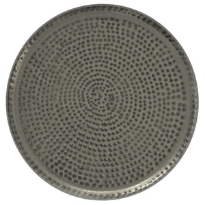 English Elm Preston - Handcrafted Antique Silver Metal Side Table With Drum Design For Chic Modern Interiors B136P159935-GIGA