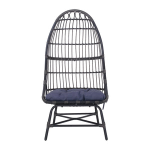 English Elm Elon Faux Rattan Cocoon Chair Woven Basket Silhouette Bohemian Accent Lounge Seat 70656.00GRY
