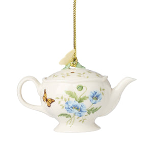 Lenox Butterfly Meadow Teapot Ornament Green, IVORY PORCELAIN 896350