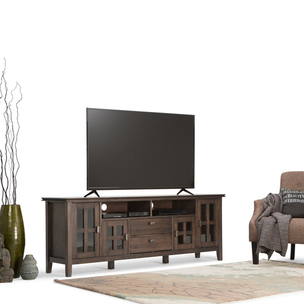 English Elm Artisan 72" Tv Media Stand - Handcrafted Solid Wood In Natural Aged Brown With Ample Storage Options B136P158701