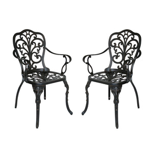 English Elm Christopher Knight Home® - VIGO Antique-Style Aluminum Dining Chair in Natural Finish with Ornate Scrollwork, 300 lb Capacity 62912.00SHNCOP