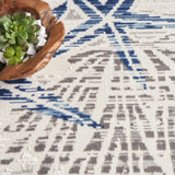 Nourison Pompeii PMP04 Machine Made Power-loomed Borderless Design Indoor Only Coastal, Nautical & Beach  Rug Ivory Grey Blue, Ivory Grey Blue 70% Polypropylene,30% Polyester 99446951342