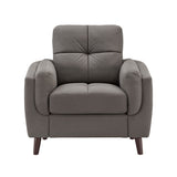 Homelegance By Top-Line Tawnie 39" Wide Microfiber Armchair Grey Microfiber