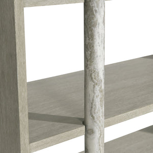 Bernhardt Bernhardt Arcadia Sculptural Etagere In Clay Oak With Faux Stone Post, 5 Shelves Rustic Modern Loft 334812