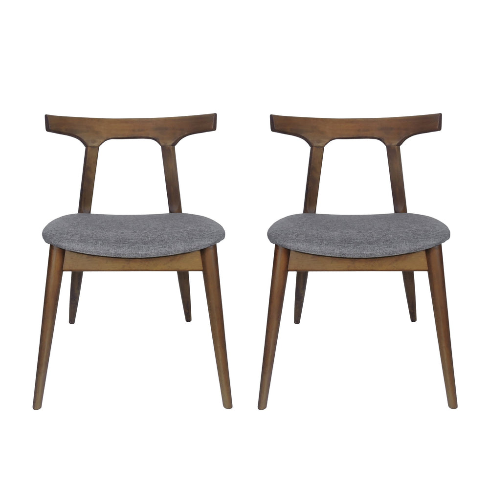 English Elm Dining Chair Set of 2 Curved Back Faux Leather Upholstered Seats for Modern Farmhouse Decor 72662.00CHAR