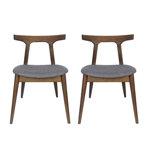 English Elm Dining Chair Set of 2 Curved Back Faux Leather Upholstered Seats for Modern Farmhouse Decor 72662.00CHAR
