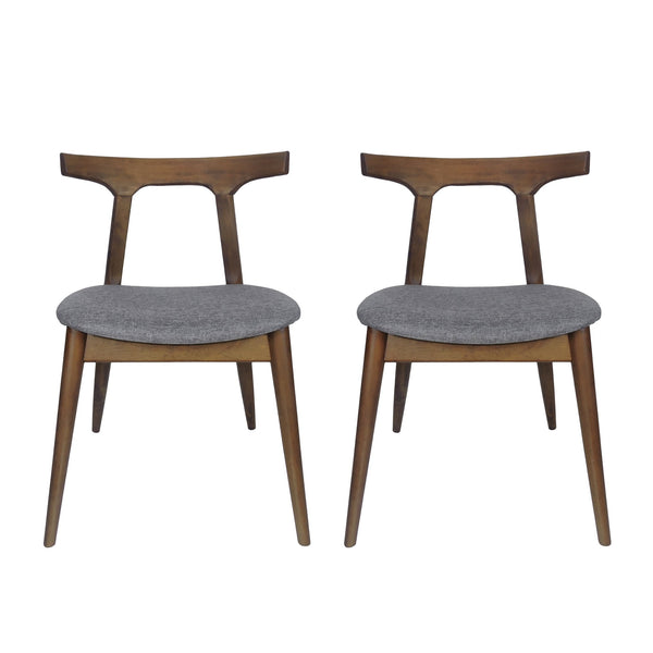 English Elm Dining Chair Set of 2 Curved Back Faux Leather Upholstered Seats for Modern Farmhouse Decor 72662.00CHAR