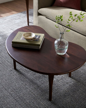 Surya Wagner Solid Mango Wood Coffee Table Mid Century Modern Living Room Statement Piece WGNR002-164430