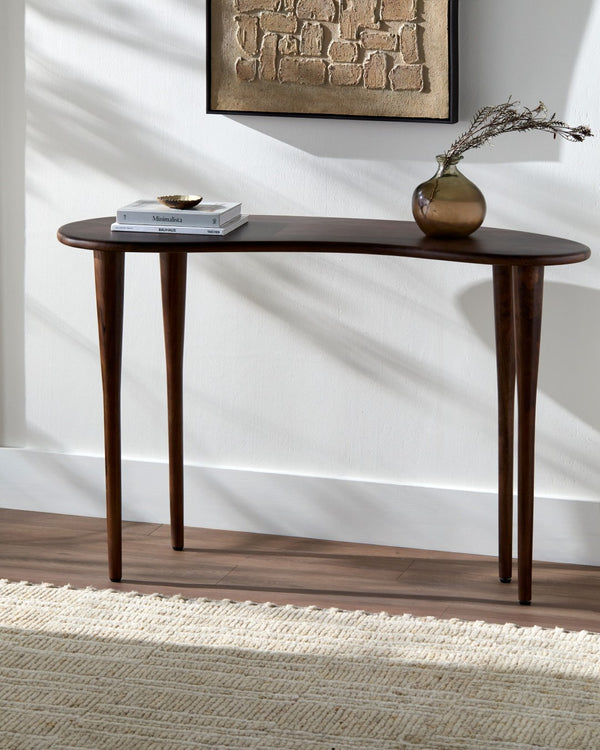 Surya Wagner Solid Mango Wood Console Table Mid-century Modern Entryway Accent 48 Inch WGNR003-314818