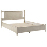 Homelegance By Top-Line Remi Antique Finish Beaded Wood Platform Bed Cream Wood