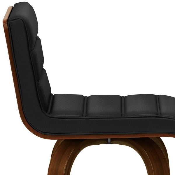 English Elm Roland Swivel Bar Stool – Chic Black Vegan Leather With Mid-Century Modern Design For Any Space B136P159556-GIGA