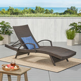 Christopher Knight Home® - Noble House - Salem Outdoor Wicker Adjustable Chaise Lounge With Arms