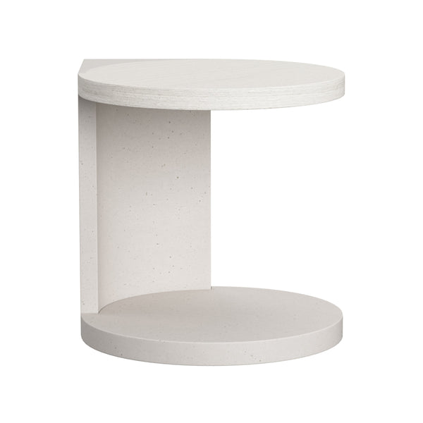 Bernhardt Bernhardt Stratum Side Table — Sculptural Teardrop Accent Table In Mist & Fossil Faux Stone Finishes 325125