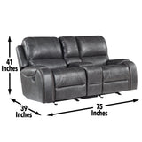 Steve Silver Keily Gray Manual Console Loveseat KE800CLG