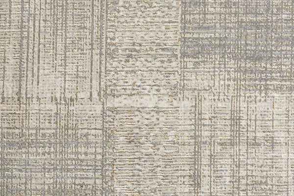 Feizy Rugs Aura Contemporary High-low Pile Area Rug In Elegant Gold And Champagne For Stylish Interiors Gray,Ivory Polyester,Polypropylene Aur3736fgldbgei71