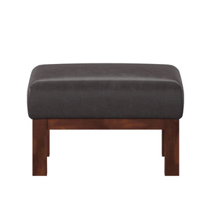 Homelegance By Top-Line Parcell Mission-Style Dark Oak Finish Wood Ottoman Brown Solid Wood