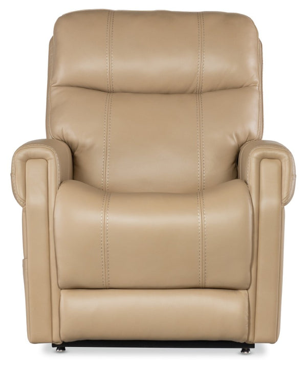 Hooker Furniture Carroll Ultra-Soft Sorrento Sand Power Recliner With Lift, Motorized Headrest & Lumbar Support RC603-PHLL4-082