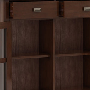 English Elm Artisan Entryway Storage Cabinet - Handcrafted Russet Brown With Adjustable Shelves & Antique Bronze Details B136P158419