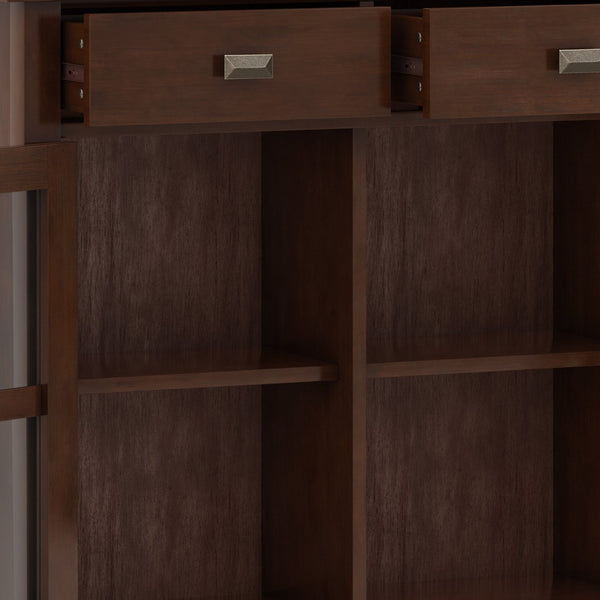 English Elm Artisan Entryway Storage Cabinet - Handcrafted Russet Brown With Adjustable Shelves & Antique Bronze Details B136P158419