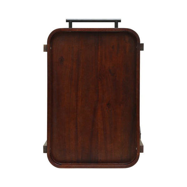 English Elm Christopher Knight Home® - TROLLEY Christopher Knight Home Selleck Mahogany Wood Bar Cart 24"D x 31.75"W Stylish Mobile Server for Entertaining and Bottle Storage 63113.00