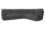 Parker House Parker Living Bryant - Ruffles Coal 6 Piece Modular Power Reclining Sectional with Power Adjustable Headrests Ruffles Coal 100% Polyester (W) MBRY-PACKA(H)-RFC