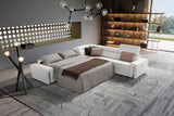 VIG Furniture Lamod Italia Bogart - Italian Modern White Leather Sectional Sofa Bed with Recliner VGNT-BOGART-WHT