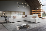 VIG Furniture Lamod Italia Bogart - Italian Modern White Leather Sectional Sofa Bed with Recliner VGNT-BOGART-WHT