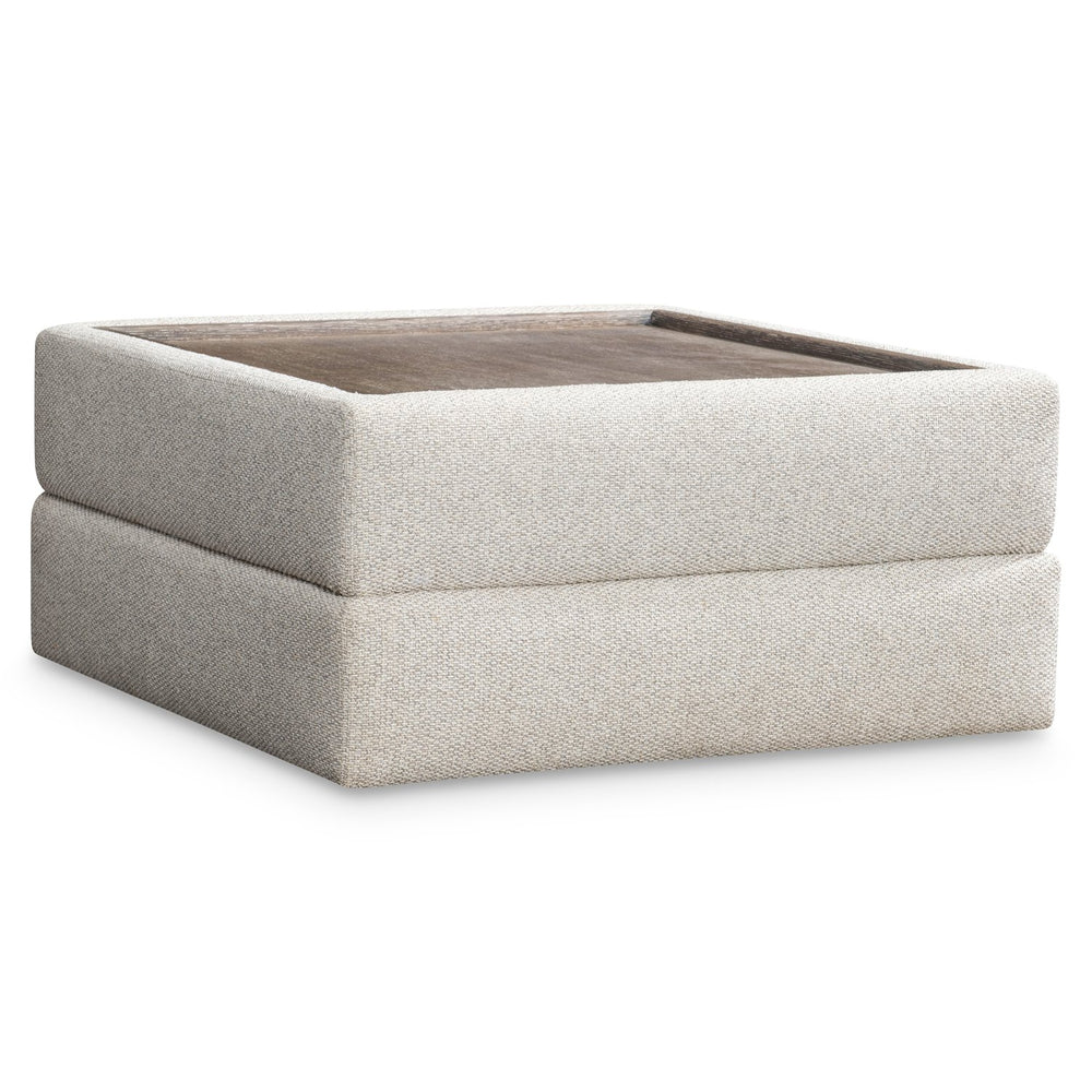 Bernhardt Bernhardt Vista Fabric Tray Ottoman With Removable Puma Cerused Tray, Plush Upholstery, 38"W X 18"H - Made to Order P4000A