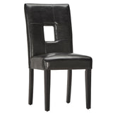 Homelegance By Top-Line Adalynn Keyhole Back Dining Chairs (Set of 2) Black Rubberwood