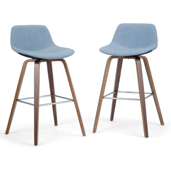English Elm Randolph Bentwood Bar Stools Set Of 2 – Stylish Mid-Century Modern Design With Chrome Footrest B136P159446-GIGA