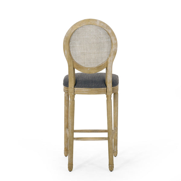 English Elm Christopher Knight Home® - French Country Virabit 2-Piece 30.25" Bar Stools with Hand-Woven Rattan Back & Tufted Cushions 71615.00CHAR