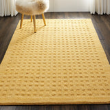 Nourison Perris PERR1 Handmade Woven No Border Indoor Only Contemporary  Rug Gold, Yellow 100% Wool 99446222930