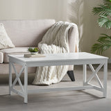 Christopher Knight Home® - Noble House - Nester Indoor Farmhouse White Finished Acacia Wood Coffee Table