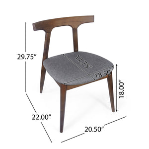 English Elm Dining Chair Set of 2 Curved Back Faux Leather Upholstered Seats for Modern Farmhouse Decor 72662.00CHAR
