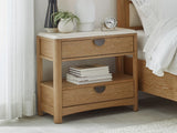 Parker House Escape - Bedroom 2 Drawer Nightstand Glazed Natural Oak Rubberwood Solids / Oak Veneers BESC#51302