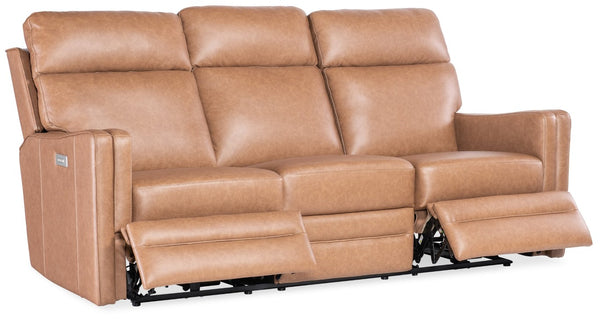 Hooker Furniture Twain Zero Gravity Power Sofa With Usb, Semi-Aniline Leather, Power Headrest & Lumbar Support SS645-PHZL3-080