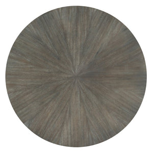 Hooker Furniture Round Starburst Cocktail Table With Acacia Veneer Top & Lower Shelf, Golden Brown Metal Frame, Transitional Design 5903-80111-85