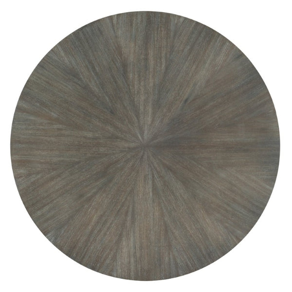 Hooker Furniture Round Starburst Cocktail Table With Acacia Veneer Top & Lower Shelf, Golden Brown Metal Frame, Transitional Design 5903-80111-85