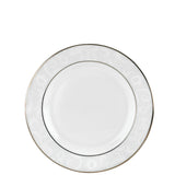 Venetian Lace Bread Plate - Elegant White Bone China with Platinum Trim, 6