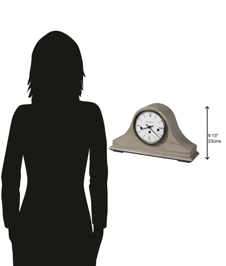 Hekman Furniture 630278 Lakeside Ii Key-wound Mantel Clock With Elegant Chimes & Seaside Gray Finish For Home Decor Seaside Grey Lakeside Ii Mantel Clock 630278