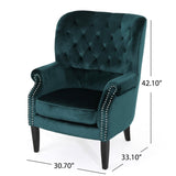 Christopher Knight Home® - Noble House - Tomlin Modern Glam Velvet Club Chair with Nailhead Trim