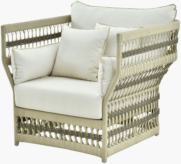 Surya Winder Acrylic Upholstered Accent Chair with Powder Coated Aluminum Base for Patio or Sunroom WIND001-363940