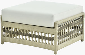 Surya Winder Foam Filled Acrylic Ottoman with Rust Resistant Aluminum Base for Patio or Living Room WIND004-172732