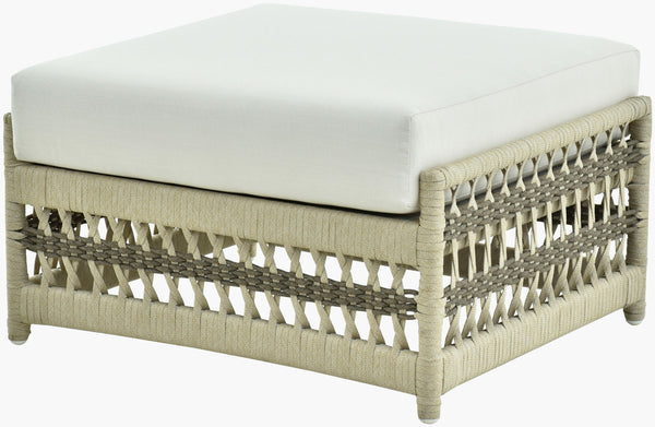 Surya Winder Foam Filled Acrylic Ottoman with Rust Resistant Aluminum Base for Patio or Living Room WIND004-172732