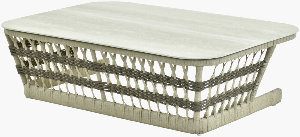 Surya Winder Aluminum Low Profile Coffee Table for Modern Living Rooms and Covered Patios WIND005-143248