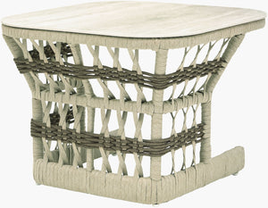 Surya Winder Cast Aluminum Square Outdoor End Table Modern Patio and Living Room Accent WIND006-182424