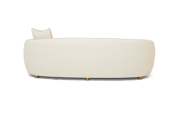 VIG Furniture Winfree Curved Off-White 3-Seater Sofa With Pale Pink Piping, Gold Legs & Plush Foam Support VGOD-ZW-22013-S